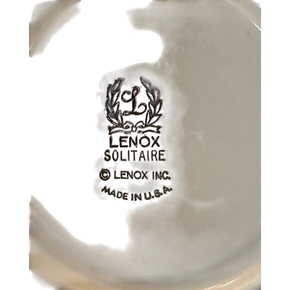 Lenox Solitaire Ivory China Platinum Rimmed Saucer 6 Inch - Picture 8 of 11